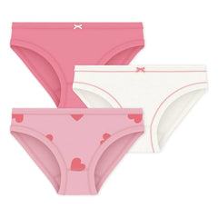 Petit Bateau - 3-Pack Heart Patterned Underwear Set | Pink