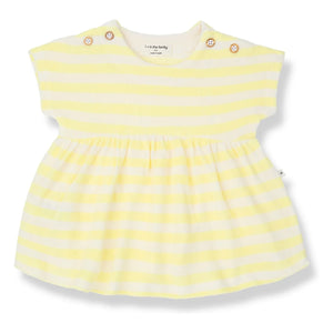 1+ in the family - Striped Towel Macedonia Dress | Light yellow