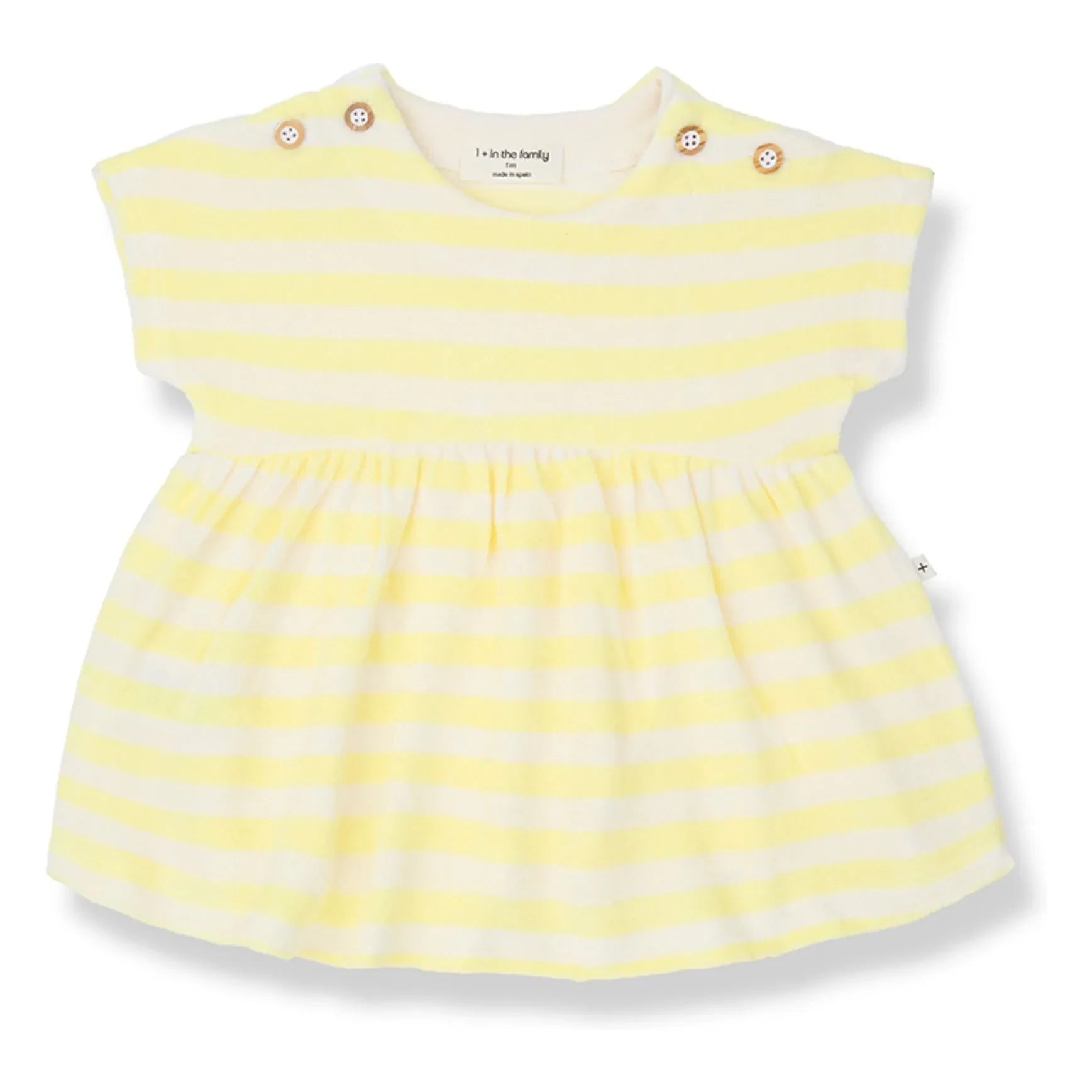 1+ in the family - Striped Towel Macedonia Dress | Light yellow