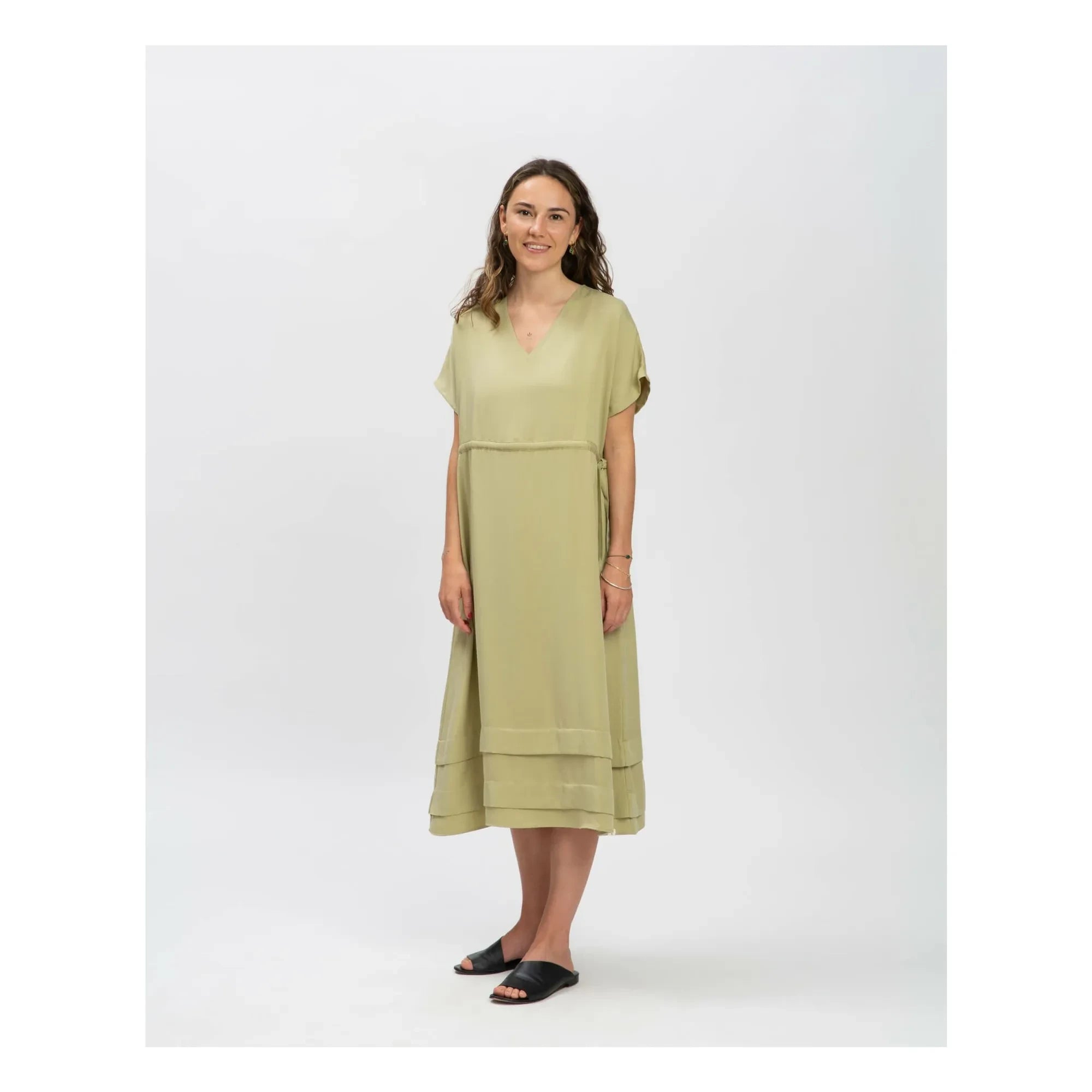 Matona - Tencel elbise | Soluk sarı