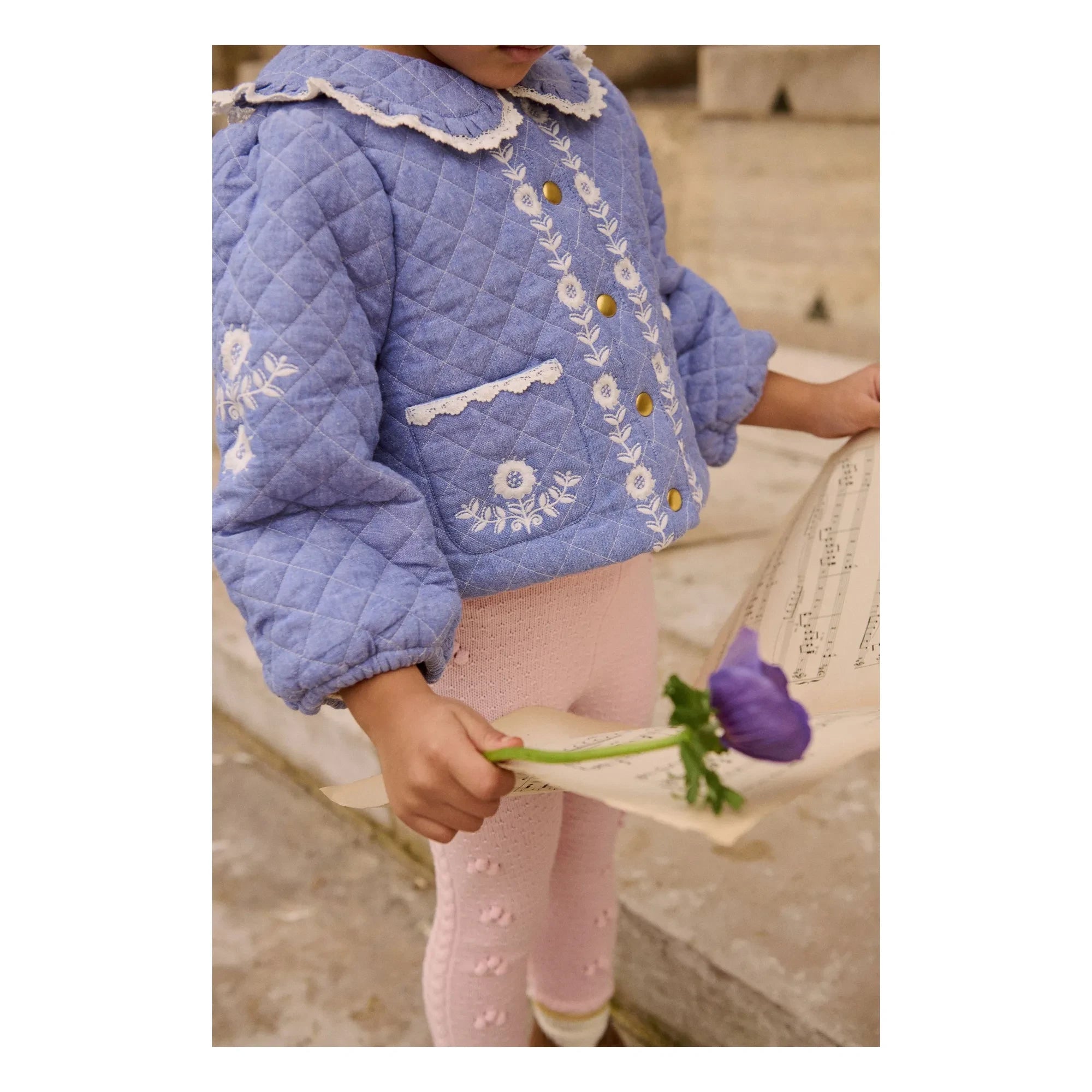 Louise Misha - Jouliana Organik Pamuklu Chambray Kaban | Mavi