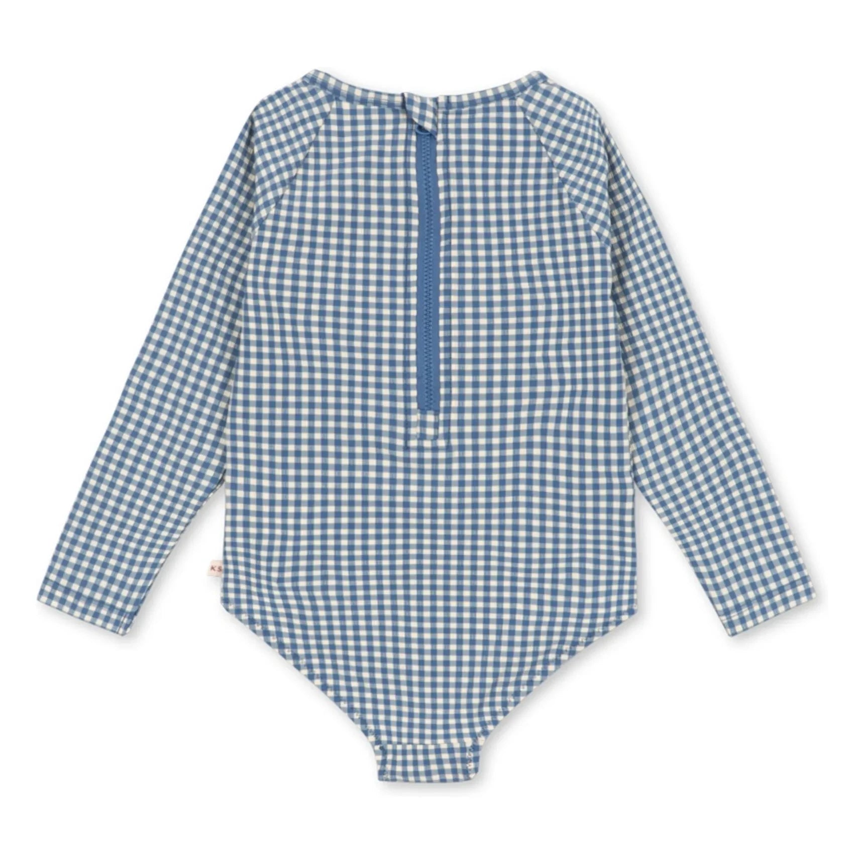 Konges Sløjd - Long Sleeve Swimsuit Fresia Carreaux Recycled Fibers | Blue