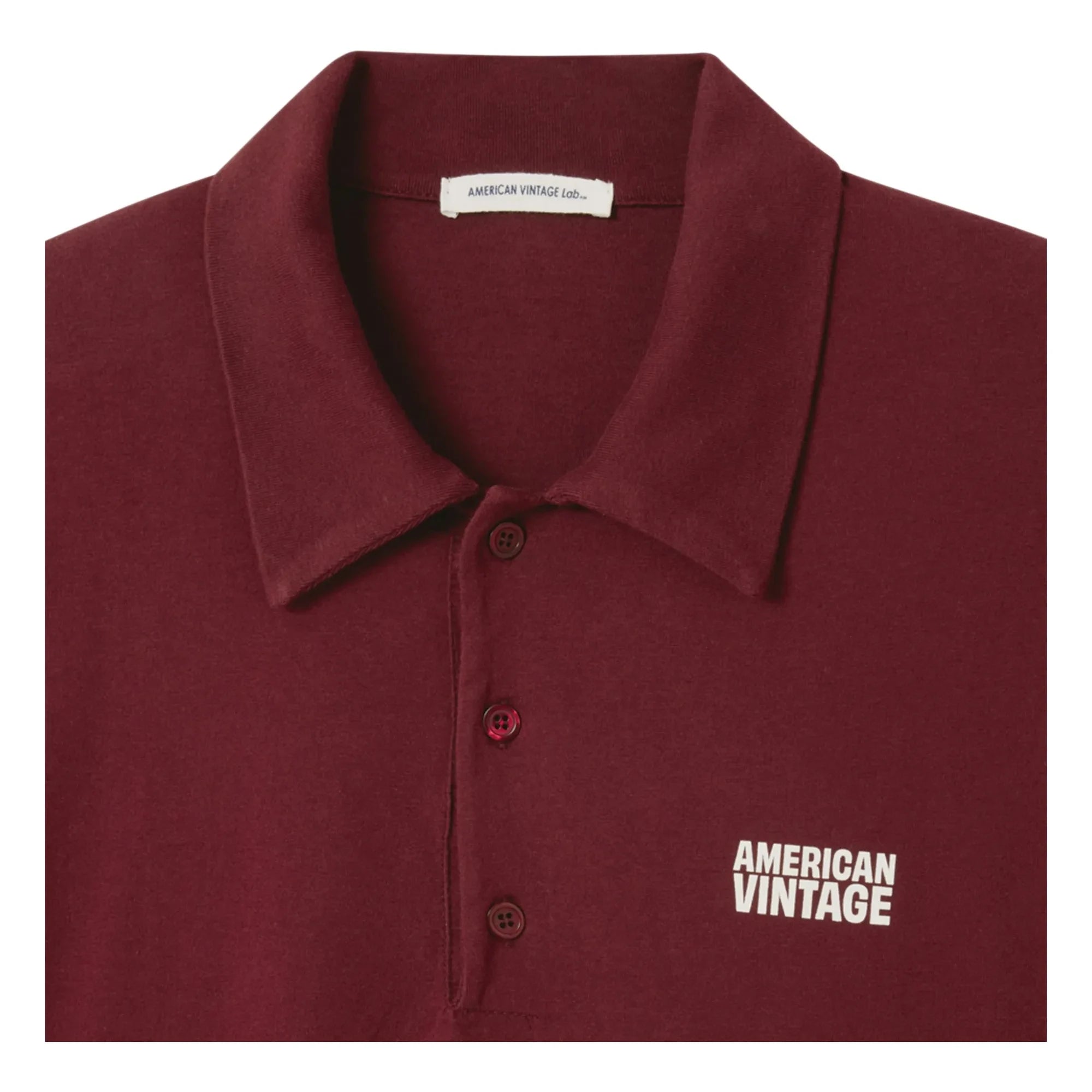 American Vintage - Bol Polo Yaka Tişört | Bordo