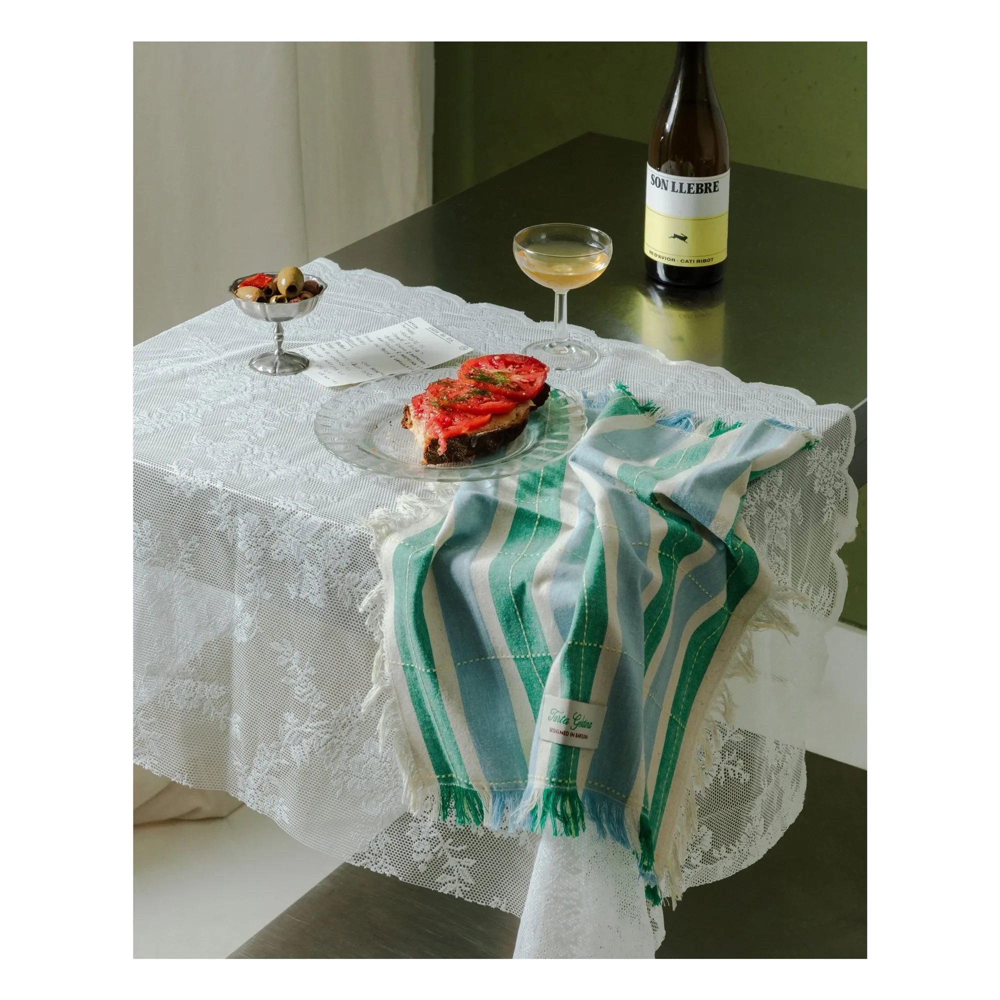 Tarta Gelatina - Organic Cotton Napkins - Set of 2 | Blue