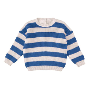 THE LiTTLE POETS - Gastão Gestreifter Pullover aus Bio-Baumwolle | Königsblau