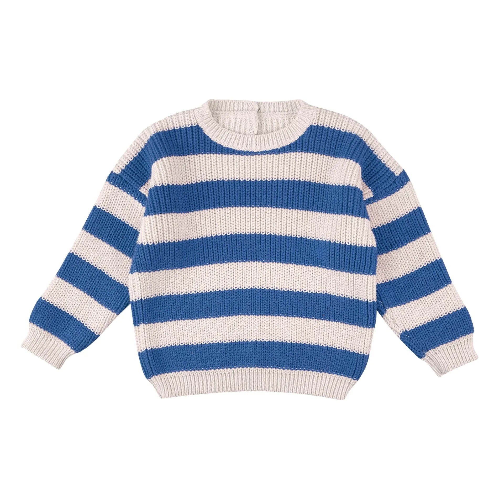 THE LiTTLE POETS - Gastão Gestreifter Pullover aus Bio-Baumwolle | Königsblau