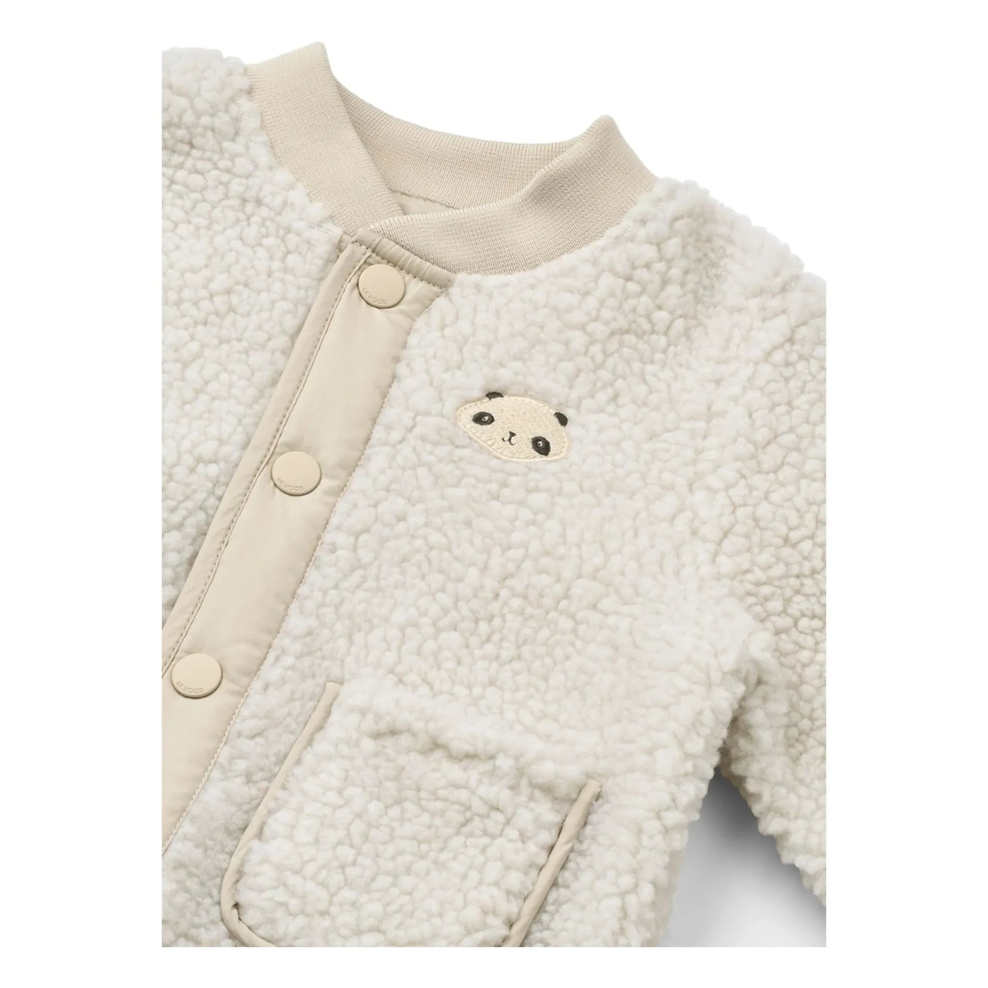 Liewood - Lora Panda Teddyjacke aus recycelter Faser | Ecru