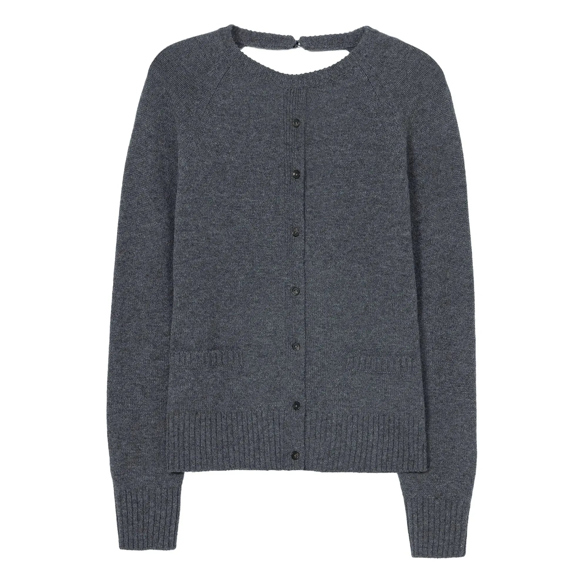 Cordera - Gri Merino Yün Halter Kazak