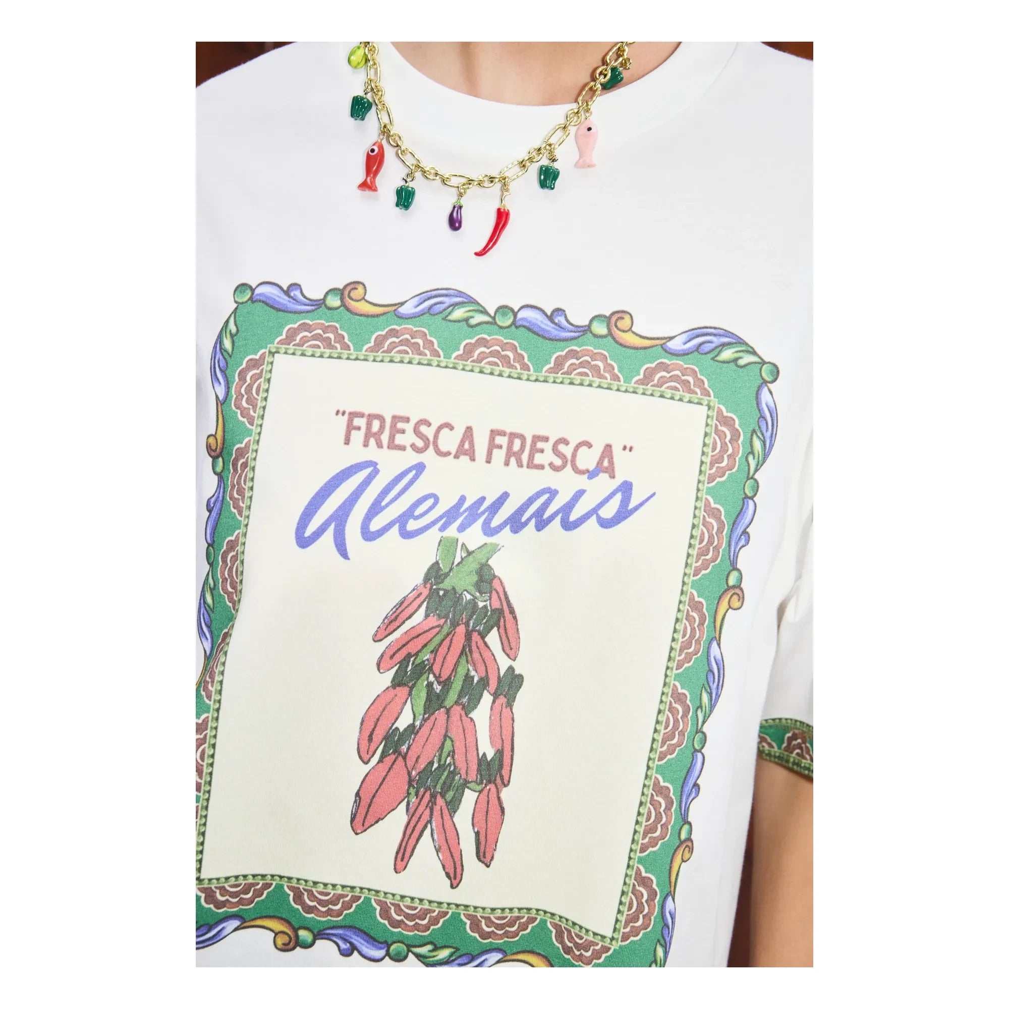 Alémais - Katerina Chilli Organik pamuklu T-shirt | Krem