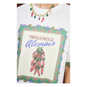 Alémais - Katerina Chilli Organik pamuklu T-shirt | Krem