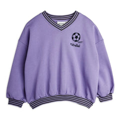 Mini Rodini - Sweatshirt aus Bio-Baumwolle mit Fußballmuster | Lila