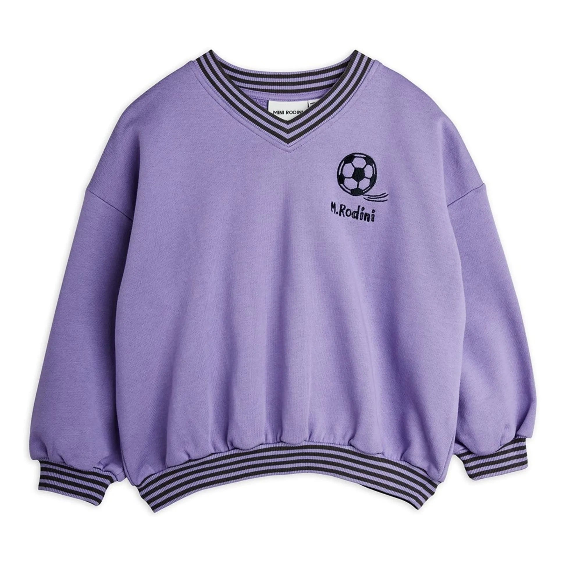 Mini Rodini - Sweatshirt aus Bio-Baumwolle mit Fußballmuster | Lila