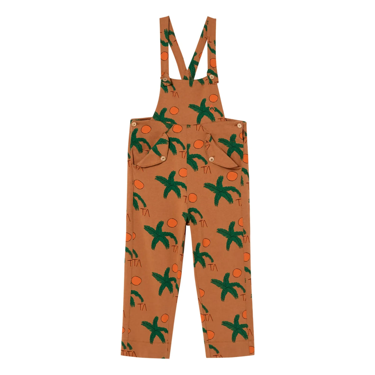 The Animals Observatory - Jersey-Latzhose mit Bananen- und Palmenprint | Karamel
