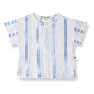 1+ in the Family - Striped Portlligat T-Shirt | Light Blue
