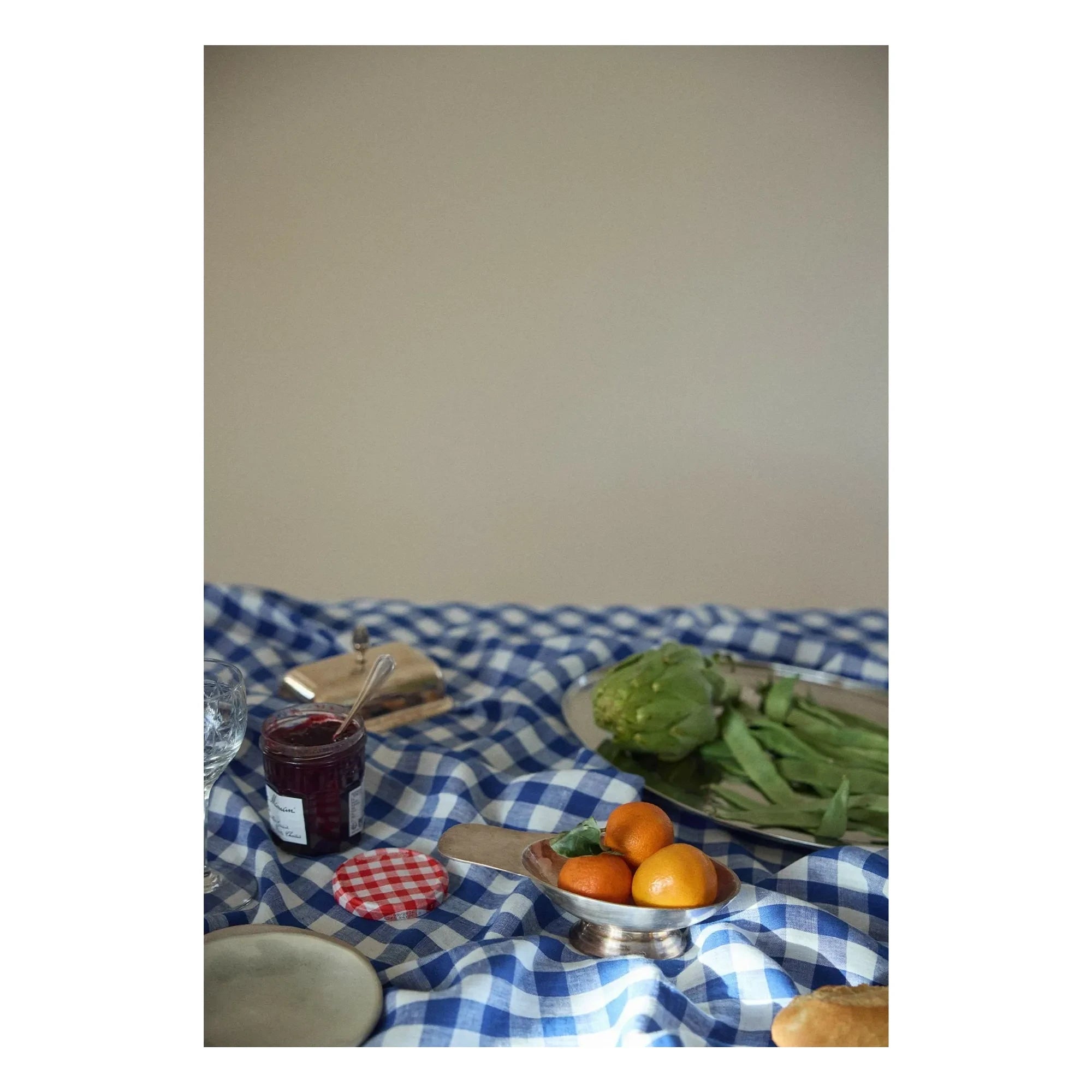 Gabrielle Paris - Vichy Washed Linen Tablecloth | Blue