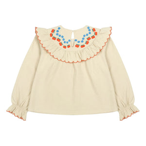 Jelly Mallow - Apple Bluse mit Rüschen | Beige