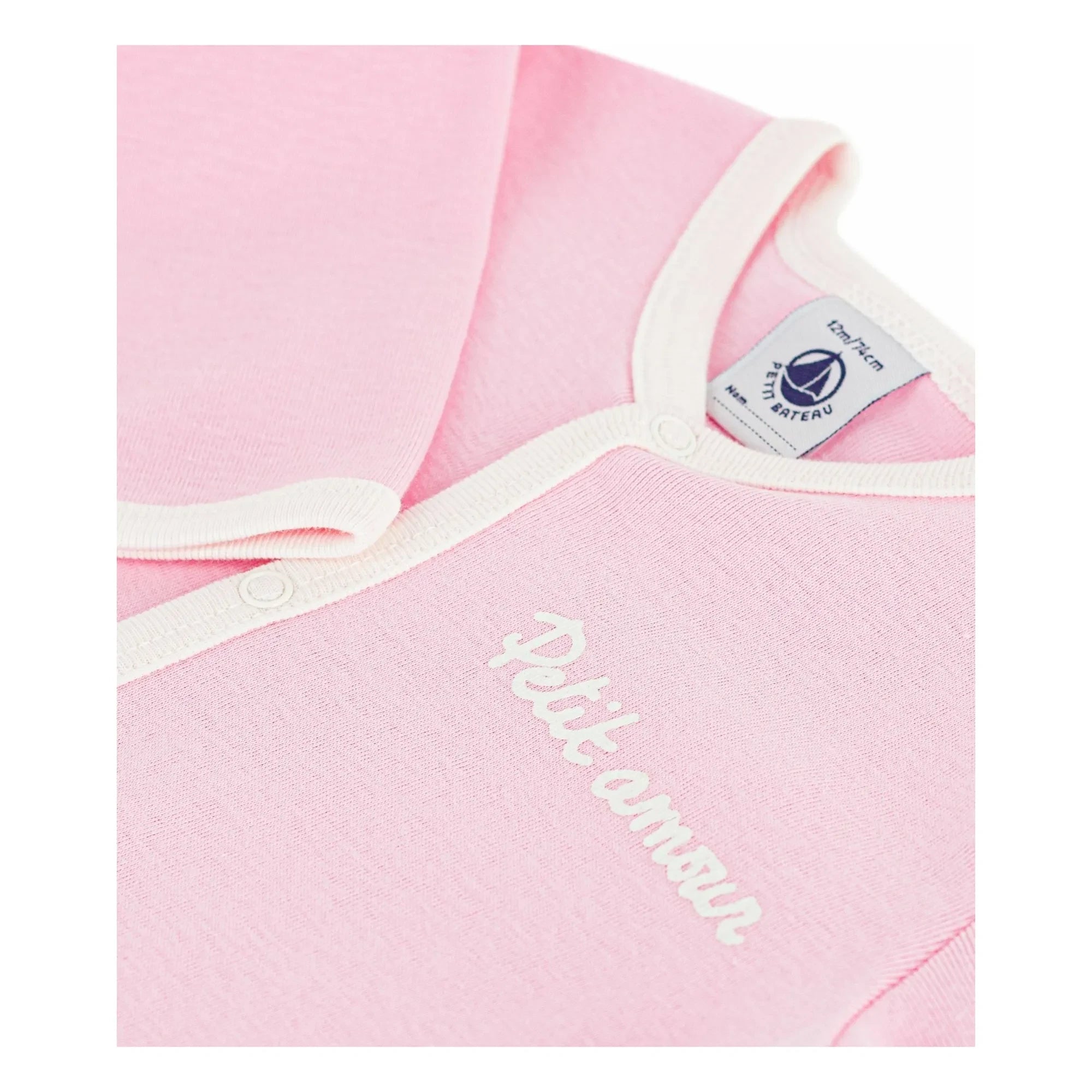 Petit Bateau - Dors Bien Petit Amour organik pamuklu pijama | Pembe