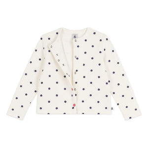 Petit Bateau - Molton Puantiyeli Hırka | Ekru