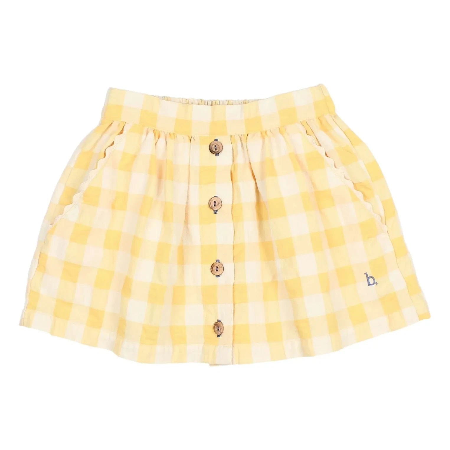 Búho - Gingham Seersucker Skirt | Yellow