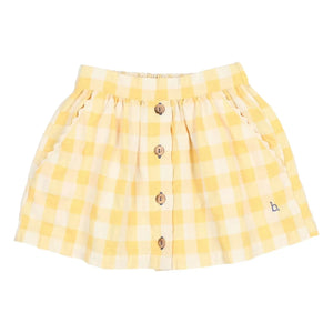 Búho - Gingham Seersucker Skirt | Yellow