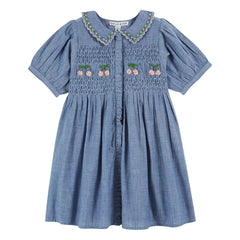 Emile et Ida - Mavi Chambray Smock Elbise