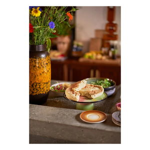 HKliving - Stoneware kek tabağı | Badem yeşili