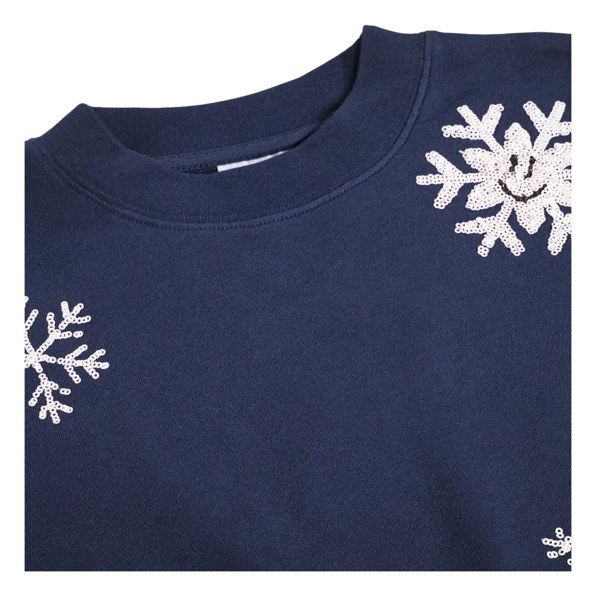 Molo - Marge Floklu Organik Pamuk Kazak | Lacivert