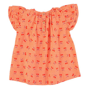 Piupiuchick - Cherry Vichy Elbise | Turuncu