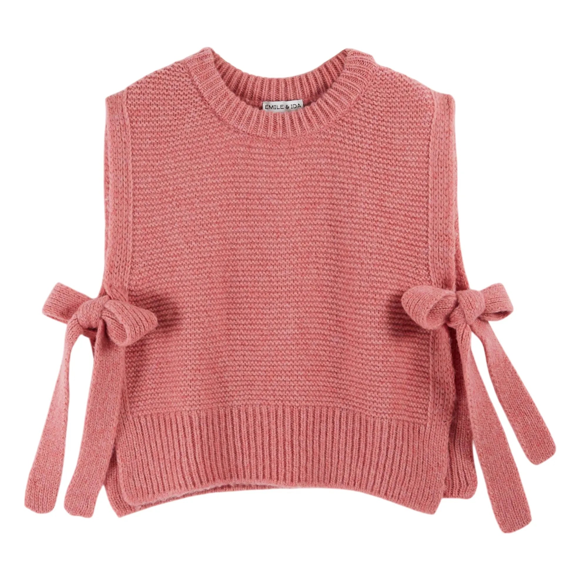 Emile et Ida – Columbia Ärmelloser Pullover aus extrafeiner Merinowolle | Pink