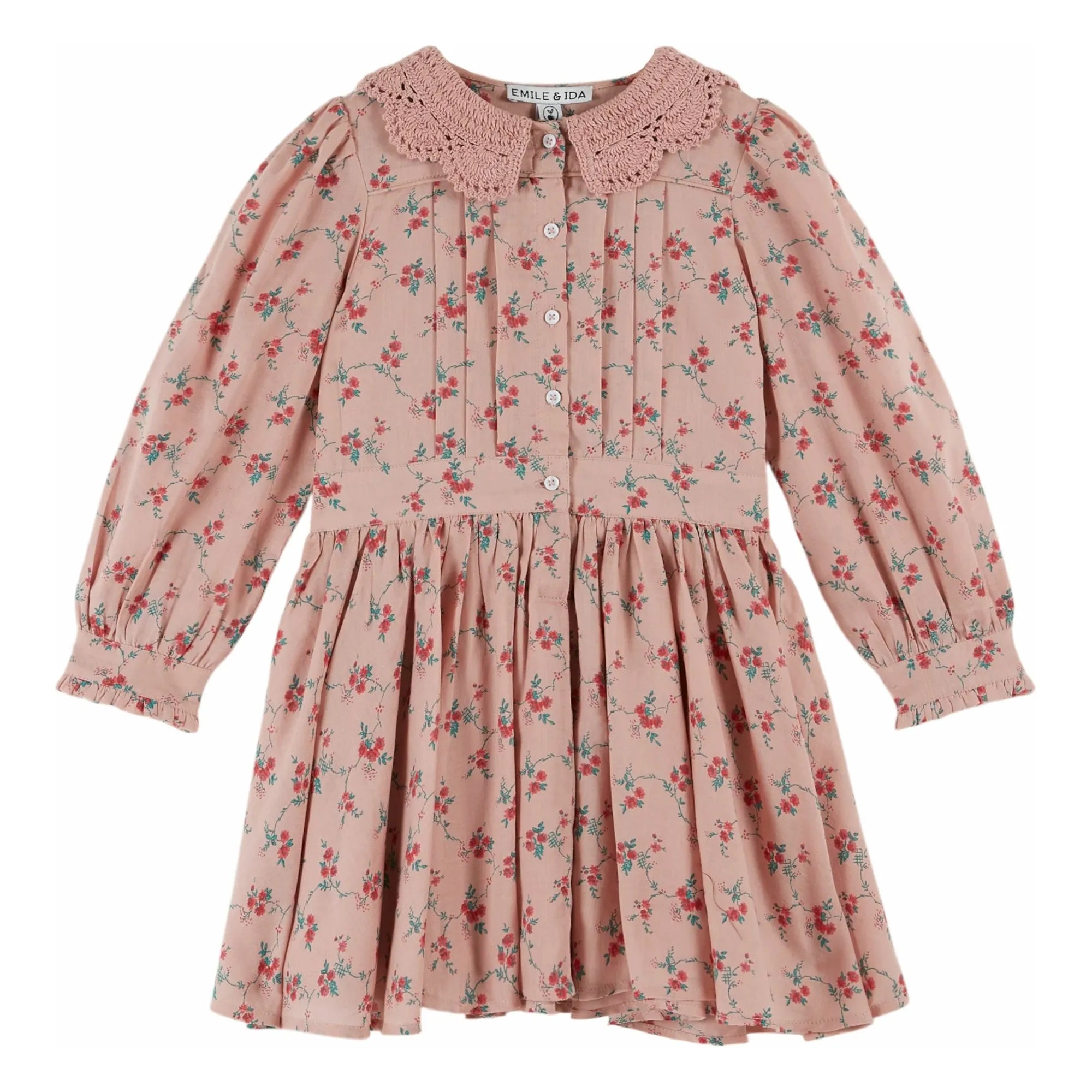 Emile et Ida – Jersey-Kleid mit Kragen | Rosa