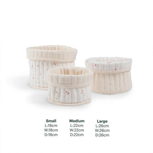 CuddleCo 3pk Storage Baskets - Ditsy Cherry-Storage Baskets-Ditsy Cherry- | Natural Baby Shower