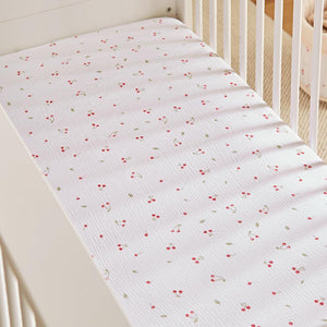CuddleCo 4pc Cot Bed Bedding Set - Ditsy Cherry-Bedding Sets-Ditsy Cherry-Cot Bed | Natural Baby Shower