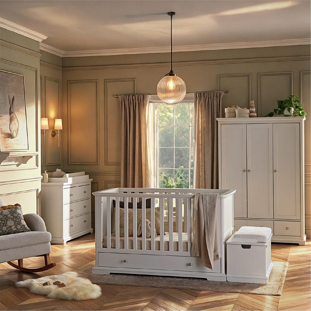 CuddleCo Beaumont 3pc Set - Low Cot Bed - White-Nursery Sets-White- | Natural Baby Shower