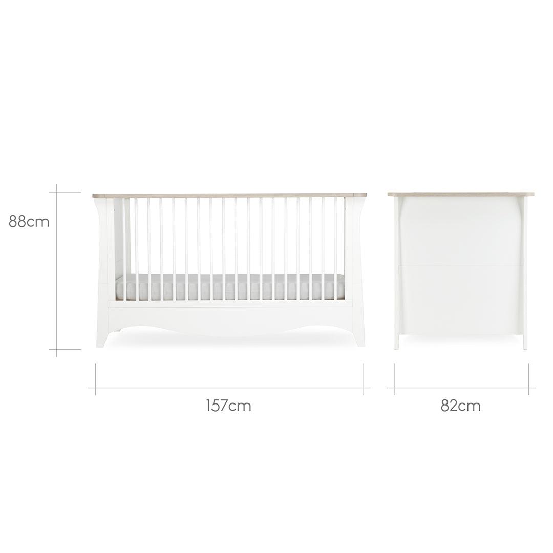 CuddleCo Clara 3 Piece Set 3-Drawer Dresser Cot Bed + Wardrobe - White/Ash-Nursery Sets- | Natural Baby Shower