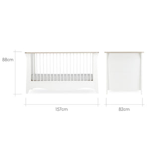 CuddleCo Clara 3 Piece Set 3-Drawer Dresser Cot Bed + Wardrobe - White/Ash-Nursery Sets- | Natural Baby Shower