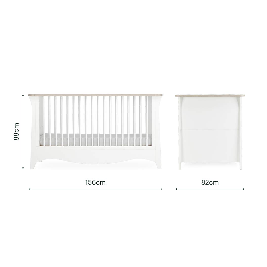 CuddleCo Clara Luxe 2pc Set - White/Ash-Nursery Sets-White/Ash- | Natural Baby Shower