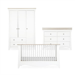 CuddleCo Clara Luxe 3pc Set - White/Ash-Nursery Sets-White/Ash- | Natural Baby Shower
