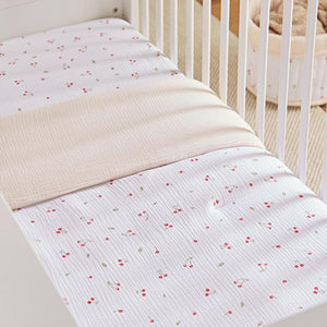 CuddleCo Cot Bed Quilt - Ditsy Cherry-Bedding Sets-Ditsy Cherry-Cot Bed | Natural Baby Shower
