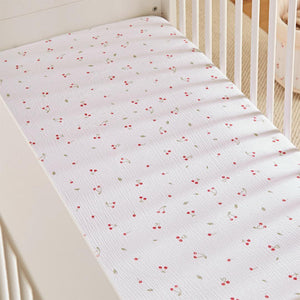 CuddleCo Cot Bed Sheets 2pk - Ditsy Cherry-Sheets-Ditsy Cherry-Cot Bed | Natural Baby Shower