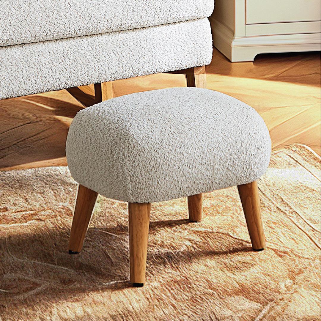CuddleCo Etta Foot Stool - Boucle Off White-Footstools-Boucle Off White- | Natural Baby Shower