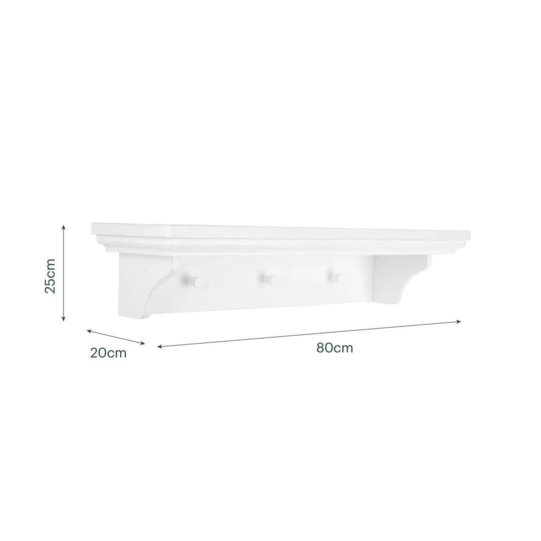 CuddleCo Shelf (800m with 3 knobs) Assembled - White-Shelves-White- | Natural Baby Shower