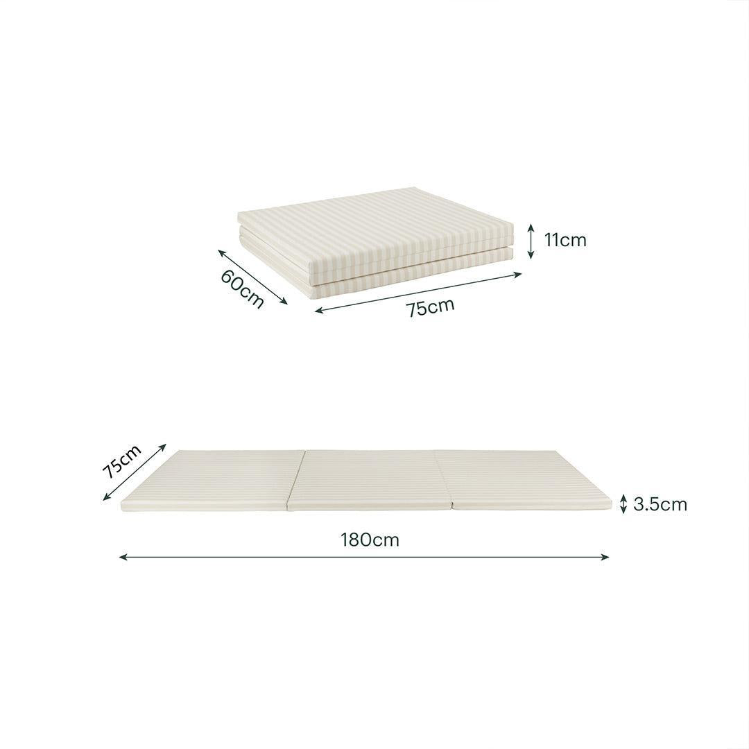 CuddleCo Tumble Play Mat 180 x 75cm - Cookie Stripe-Play Mats-Cookie Stripe- | Natural Baby Shower