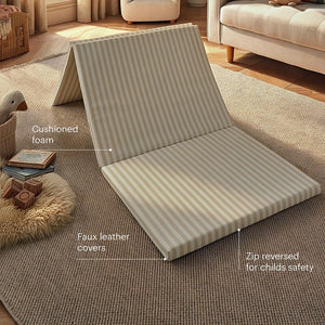 CuddleCo Tumble Play Mat 180 x 75cm - Cookie Stripe-Play Mats-Cookie Stripe- | Natural Baby Shower