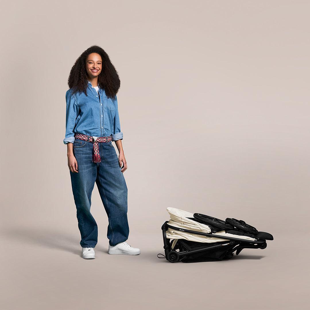 CYBEX Avi Spin Stroller - Seashell Beige-Strollers-Seashell Beige- | Natural Baby Shower