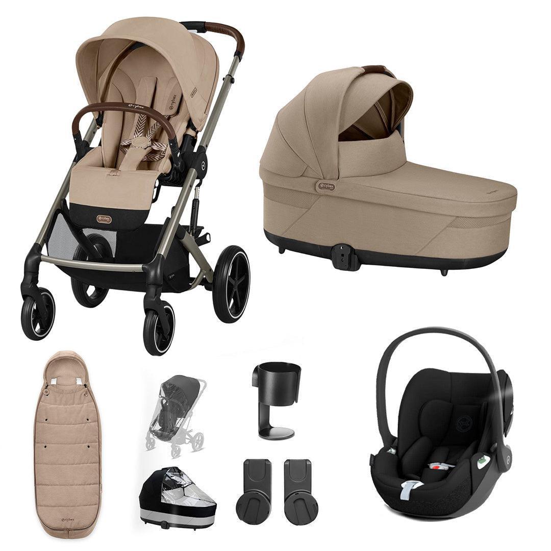 CYBEX Balios S Lux + Cloud T Travel System-Travel Systems-Almond Beige-No Base | Natural Baby Shower