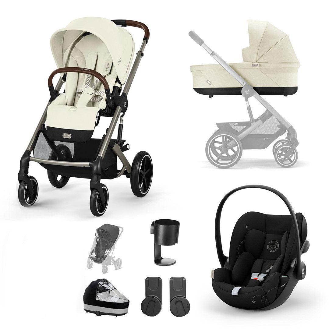 CYBEX Balios S Lux + Cloud G Travel System-Travel Systems-Seashell Beige-No Footmuff | Natural Baby Shower