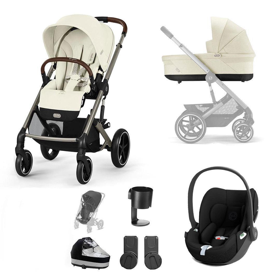 CYBEX Balios S Lux + Cloud T Travel System-Travel Systems-Seashell Beige-No Base | Natural Baby Shower