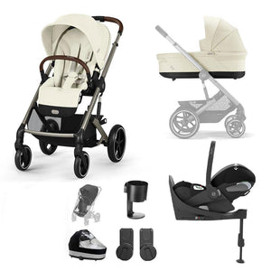 CYBEX Balios S Lux + Cloud T Travel System-Travel Systems-Seashell Beige-With Base | Natural Baby Shower