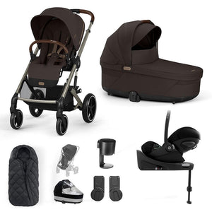 CYBEX Balios S Lux + Cloud G Travel System-Travel Systems-Chocolate Brown-SNOGGA Footmuff | Natural Baby Shower