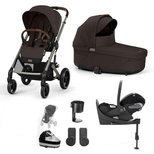 CYBEX Balios S Lux + Cloud T Travel System-Travel Systems-Chocolate Brown-With Base | Natural Baby Shower